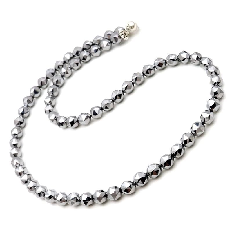 [GOLD STONE] テラヘルツ鉱石 ネックレス 6mm スターカット パワーストーン 天然石 マグネット タイプ 長さ 約40cm