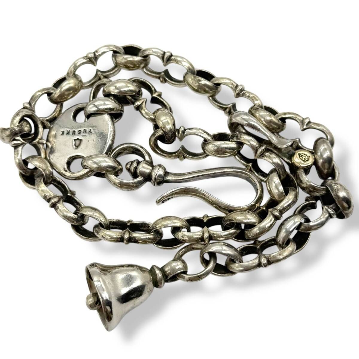 シャフトシルバーワークス　YUSUKE　ウォレットチェーン　K18 x Silver　ベル　B'z　稲葉浩志着用　SHAFT SILVER WORKS　アクセサリー　dg5
