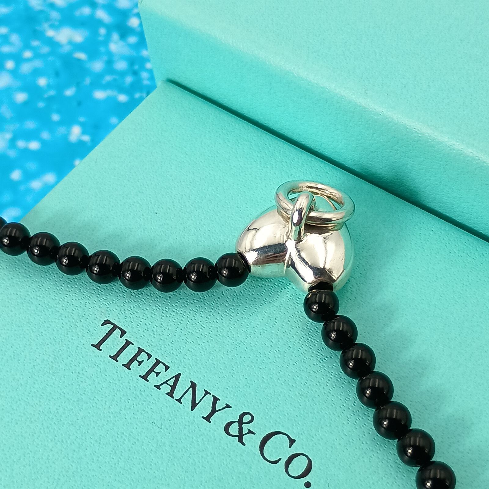 TIFFANY&Co. ティファニー ブラック オニキス ノックハート ネックレス