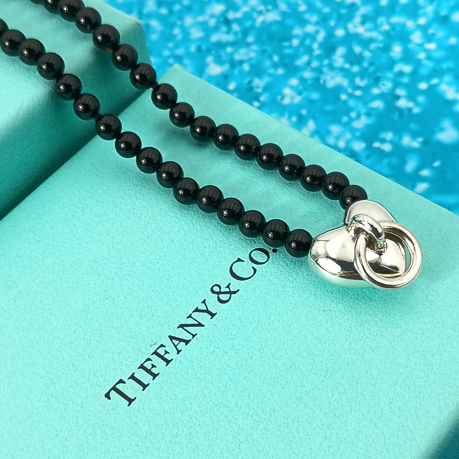 TIFFANY&Co. ティファニー ブラック オニキス ノックハート ネックレス