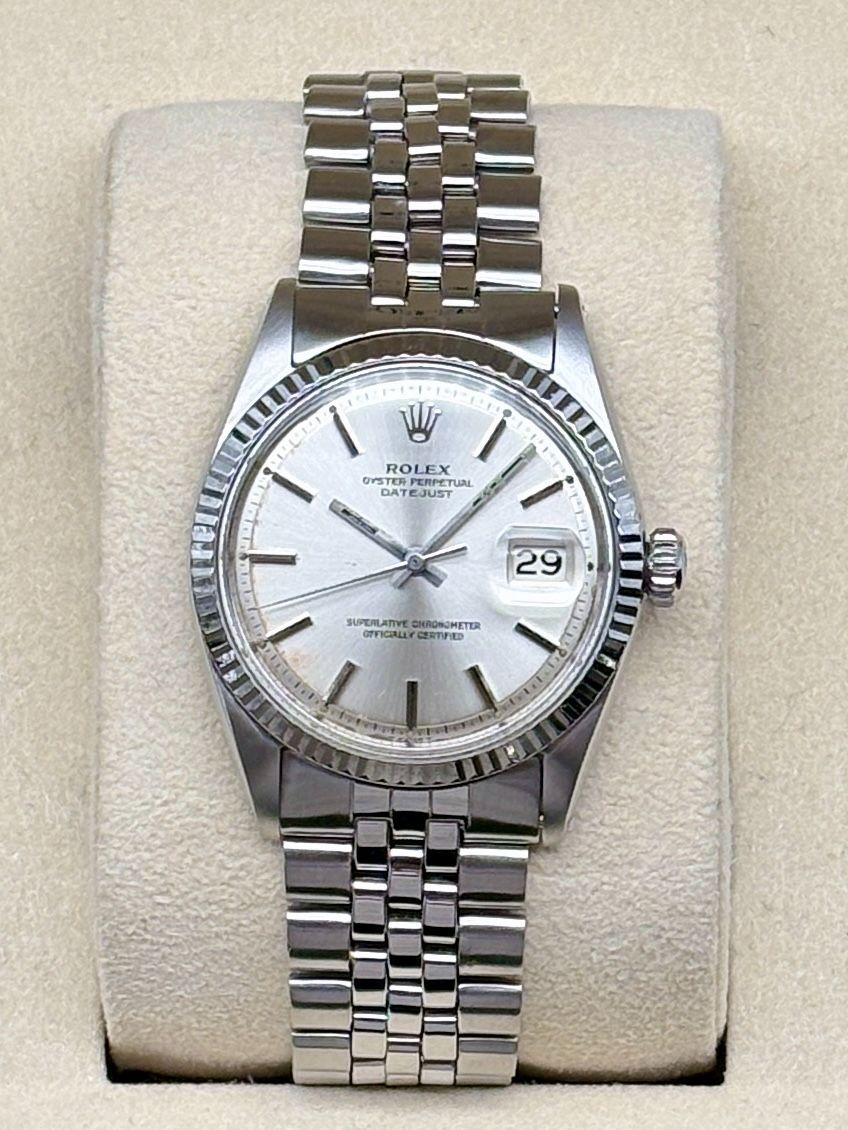 ロレックス デイトジャスト1601用の純正シルバー文字盤と針のセット ROLEX 1601 DATEJUST デイトジャスト シルバー・パイパン文字盤 自動巻