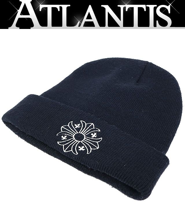 CHROME HEARTS 銀座店 クロムハーツ CHプラス刺繡 ビーニー ニット帽 メンズ ネイビー 103642