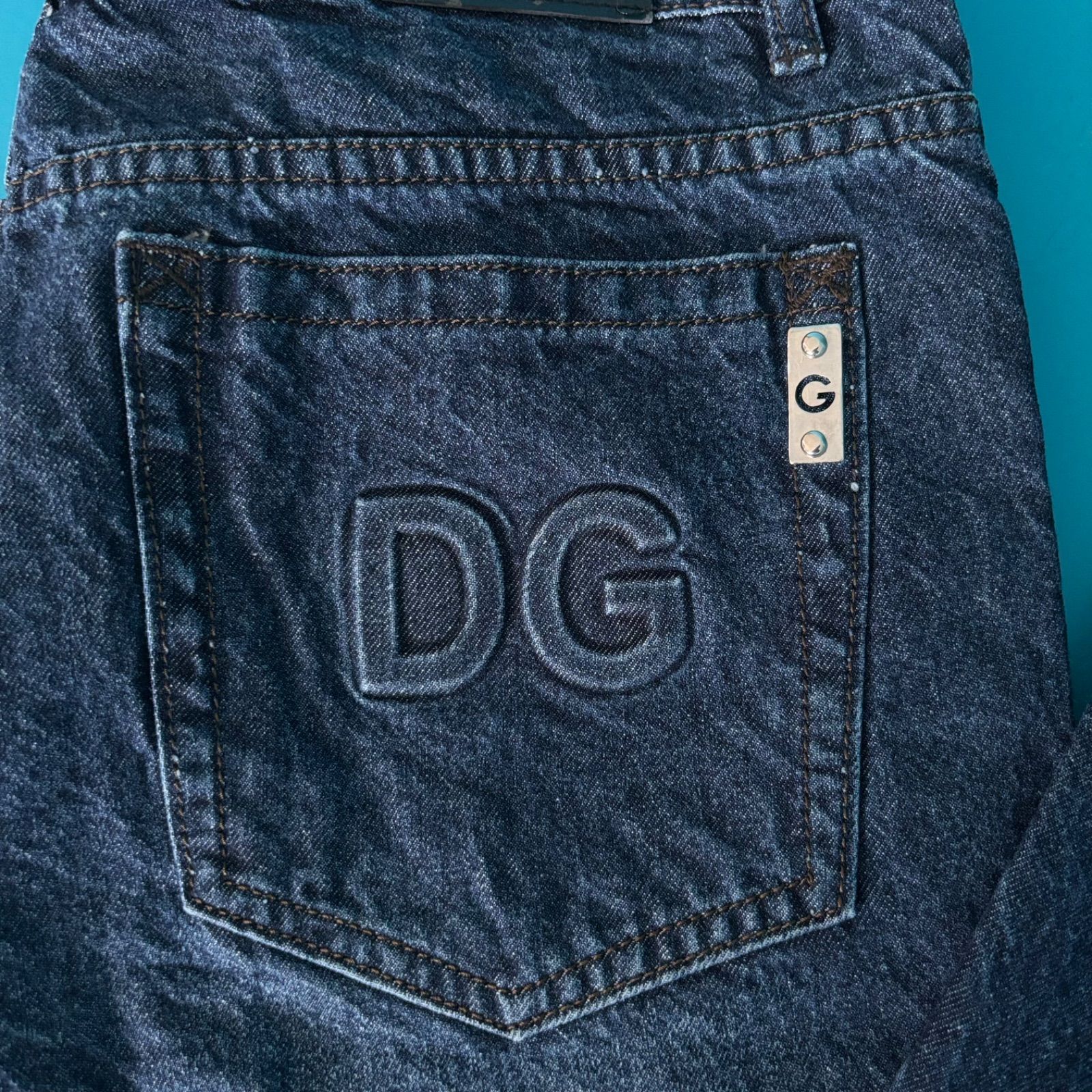 1707 DOLCE&GABBANA ドルガバ デニムパンツ 36 メタルプレート DGロゴ