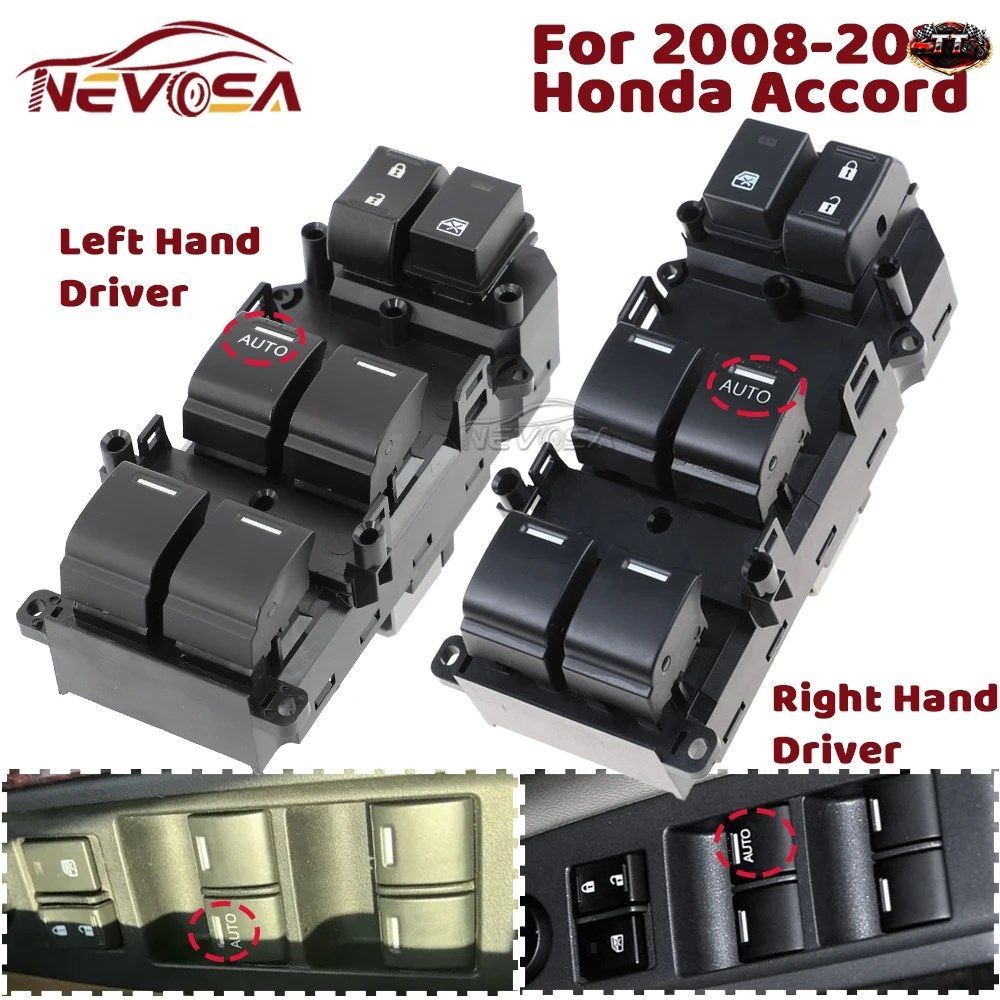 1 運転席側 ホンダ アコード MK8 2008-2012 CR-V 4 2014 2013 電動パワーウィンドウ マスター スイッチ ガラス ボタン