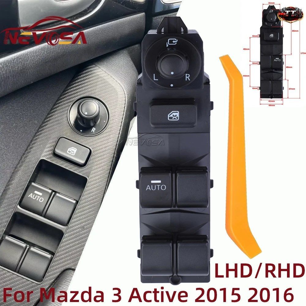 LH RH マツダ 3 アクティブ 2014 2015 2016 車用電動パワーウィンドウコントロールスイッチレギュレーターボタン KF33-66-350A KF2166350