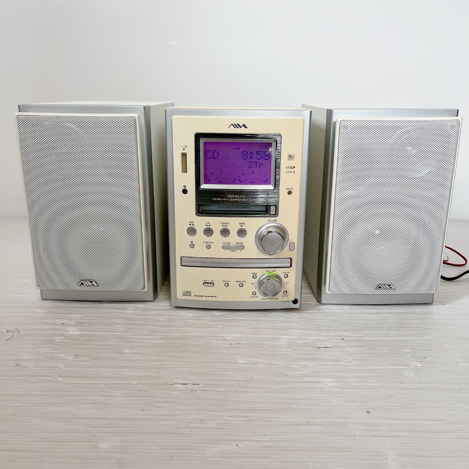 AIWA XR-MJ10 マイクロコンポ #0611-6 アイワ CD MD カセット 5.1色