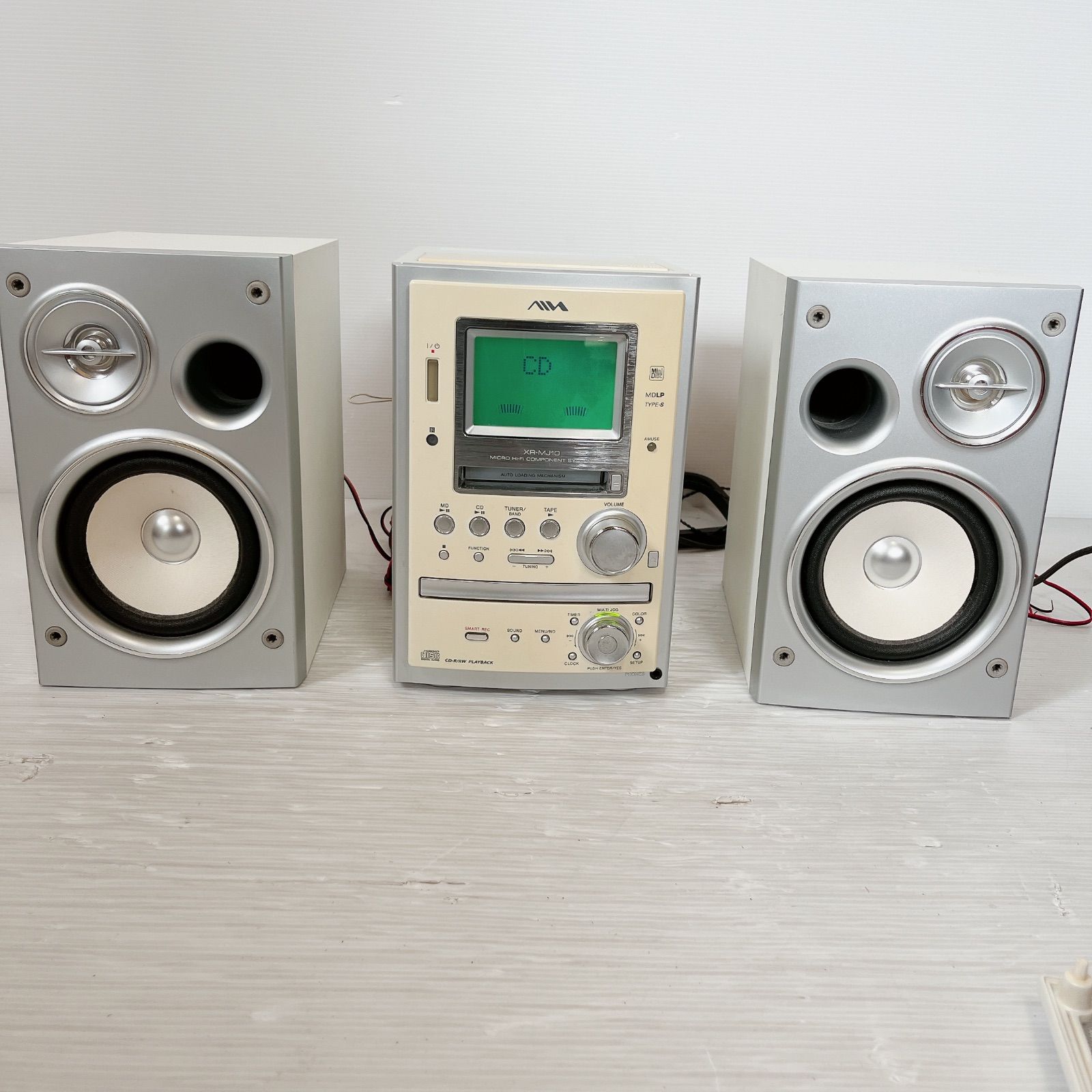 AIWA XR-MJ10 マイクロコンポ #0611-6 アイワ CD MD カセット 5.1色
