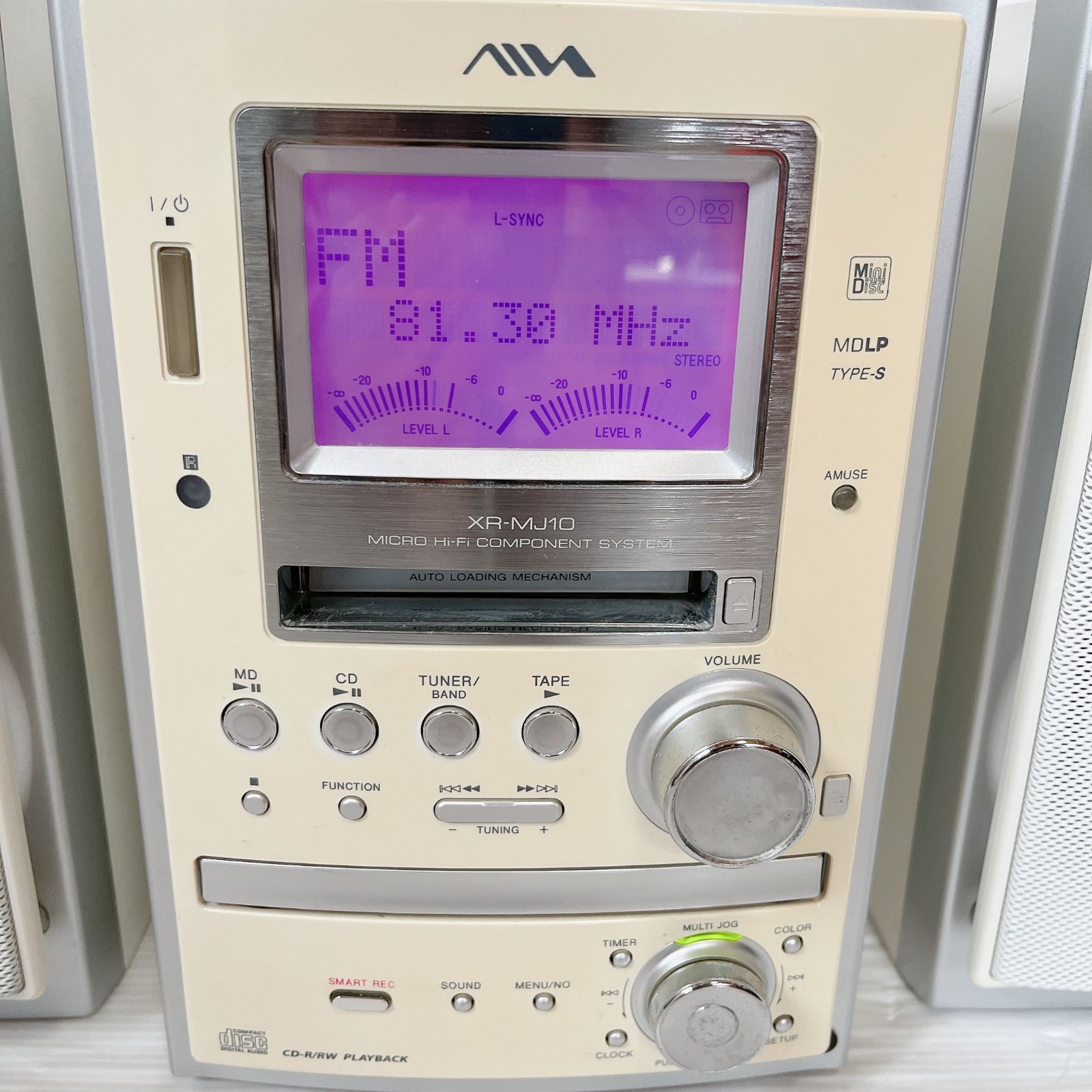 AIWA XR-MJ10 マイクロコンポ #0611-6 アイワ CD MD カセット 5.1色