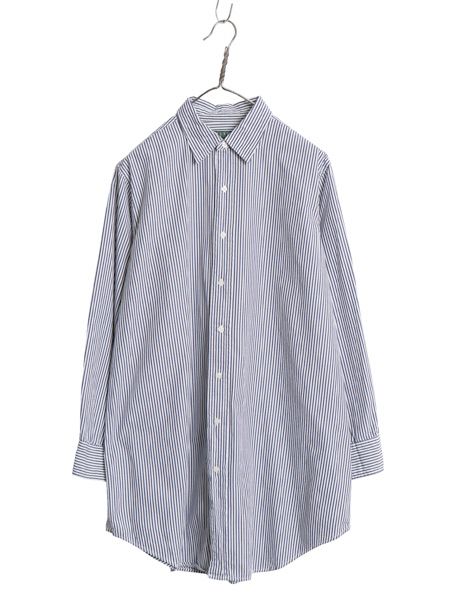 00s ローレン ラルフローレン ストライプ シャツ ワンピース レディース S オールド ポロ 長袖シャツ コットン チュニック ひざ丈 グランパ