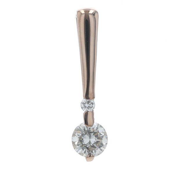 ESTELLE エステール K18PG ピンクゴールド ネックレストップ ダイヤモンド 0.37ct バー 2粒 シンプル【新品仕上済】【zz】【中古】