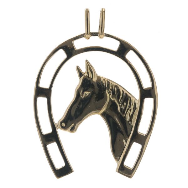 K18YG イエローゴールド ネックレストップ 馬 馬蹄 ホースシュー アニマル 競馬 大ぶり【新品仕上済】【zz】【中古】