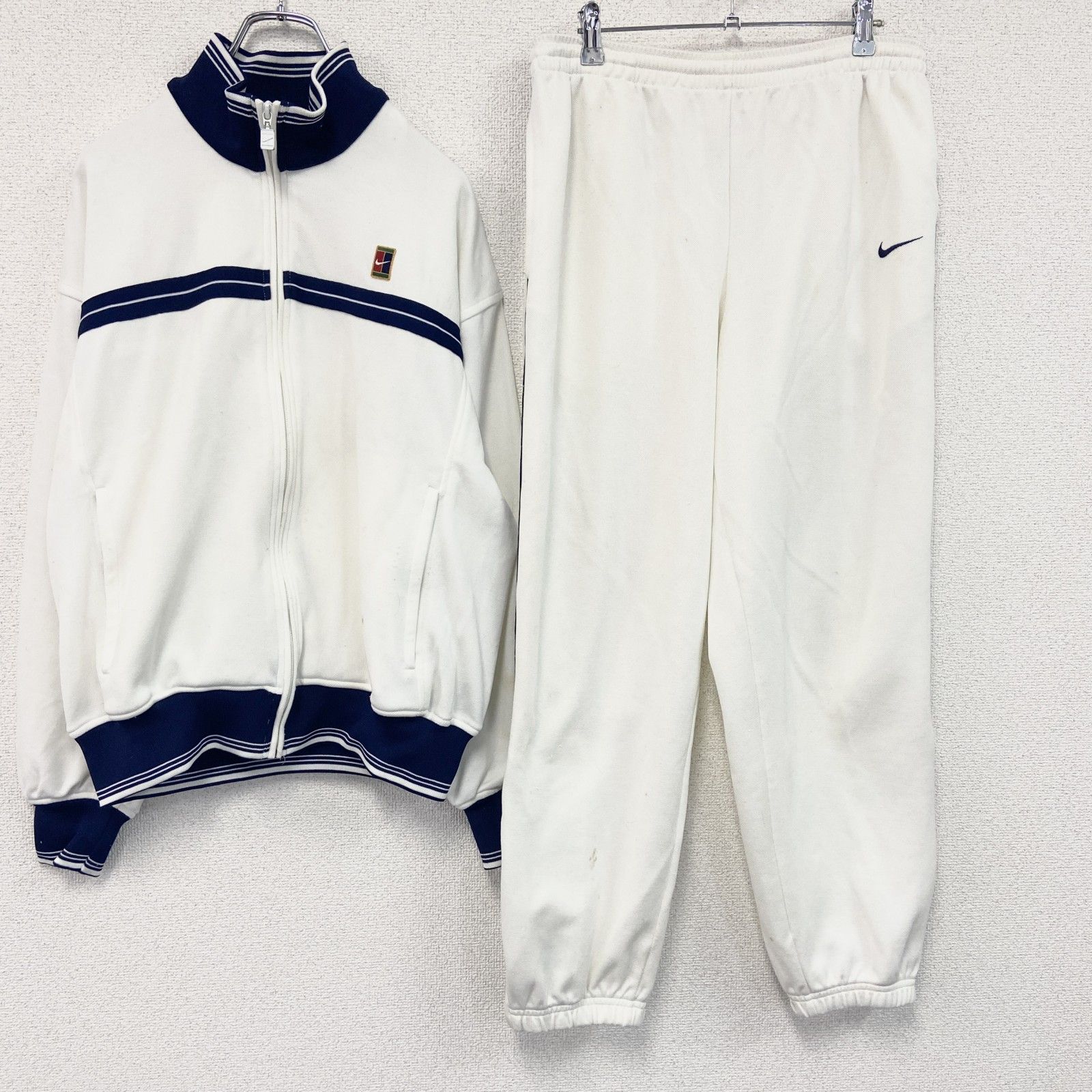 NIKE　ナイキ　ジャージセットアップ　トラックジャケット　トラックパンツ　白　ホワイト　Lサイズ　古着