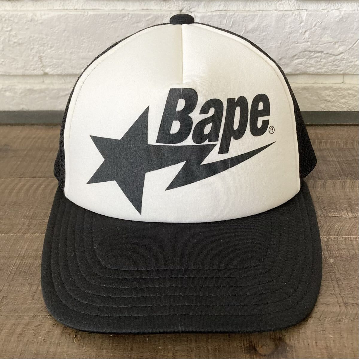 BAPESTA LOGO メッシュ キャップ ブラック a bathing ape star BAPE