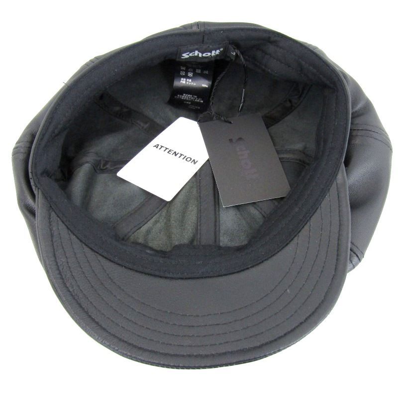 Schott ショット キャスケット 3129113 LEATHER NEWSBOY CAP レザー