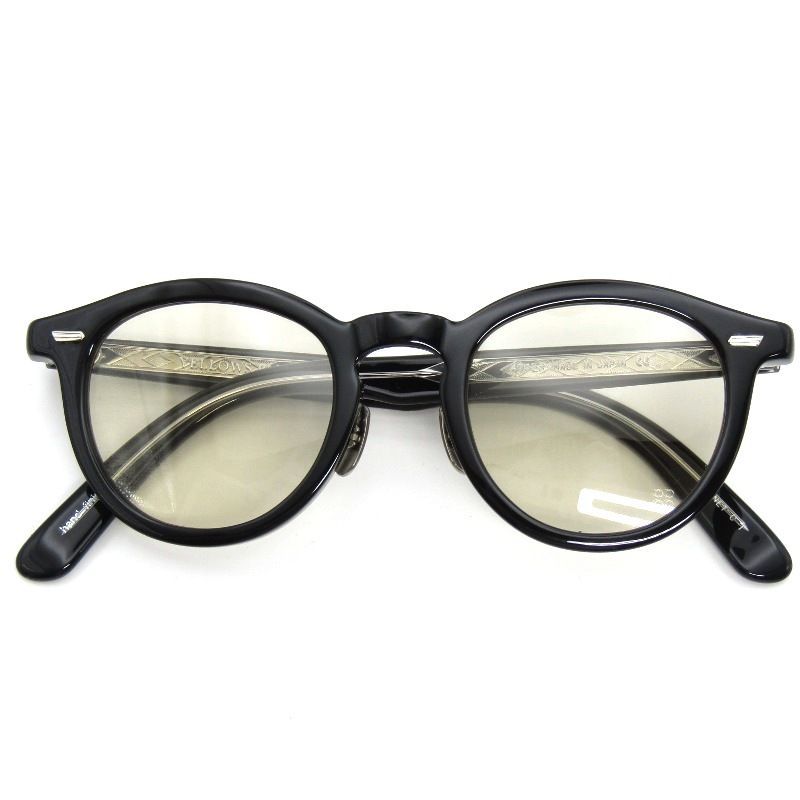 美品 YELLOWS PLUS イエローズプラス サングラス BENNET 日本製 ベネット ボストン 1 black 54001111