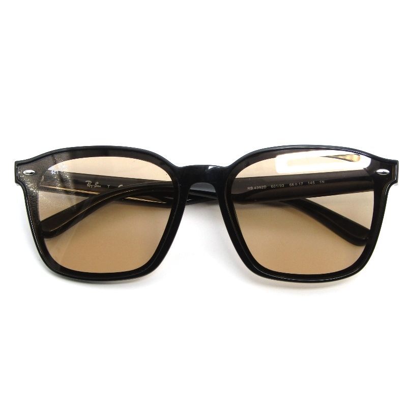 美品 Ray-Ban レイバン サングラス RB4392D 中国製 スクエア フルフィット アジアンフィット 601/93 ブラック 54001103