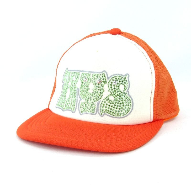 HYSTERIC GLAMOUR ヒステリックグラマー メッシュキャップ 01251QH04 HYPNOTIZED LOGO ラインストーン オレンジ 47000195 7,252円