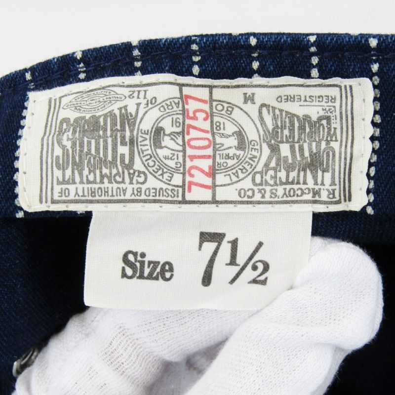美品 JOE McCOY リアルマッコイズ ワークキャップ 8 HOUR UNION