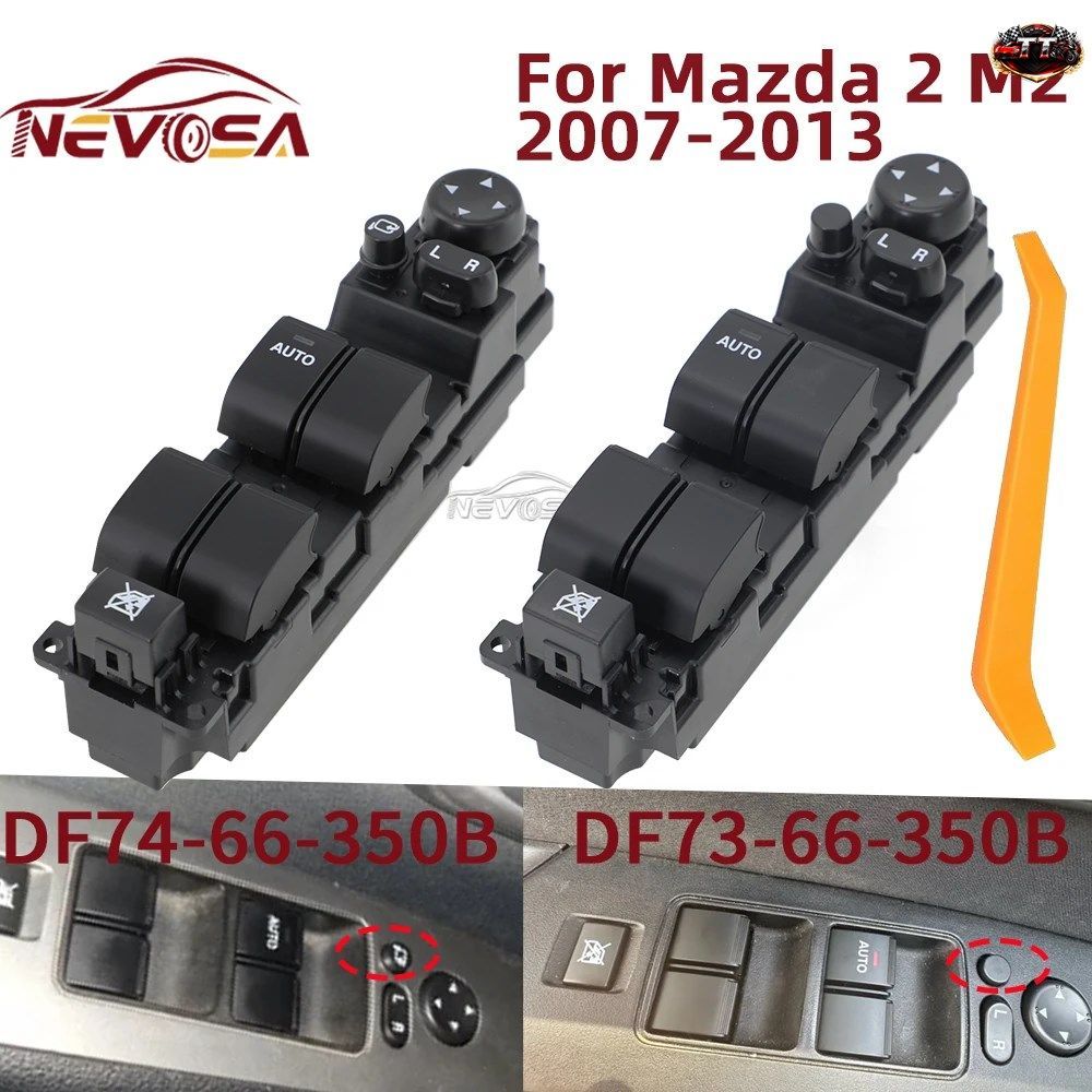 左ハンドル車用 マツダ2 M2 2007-15年式 パワーウィンドウスイッチ DF73-66-350B DF74-66-350B