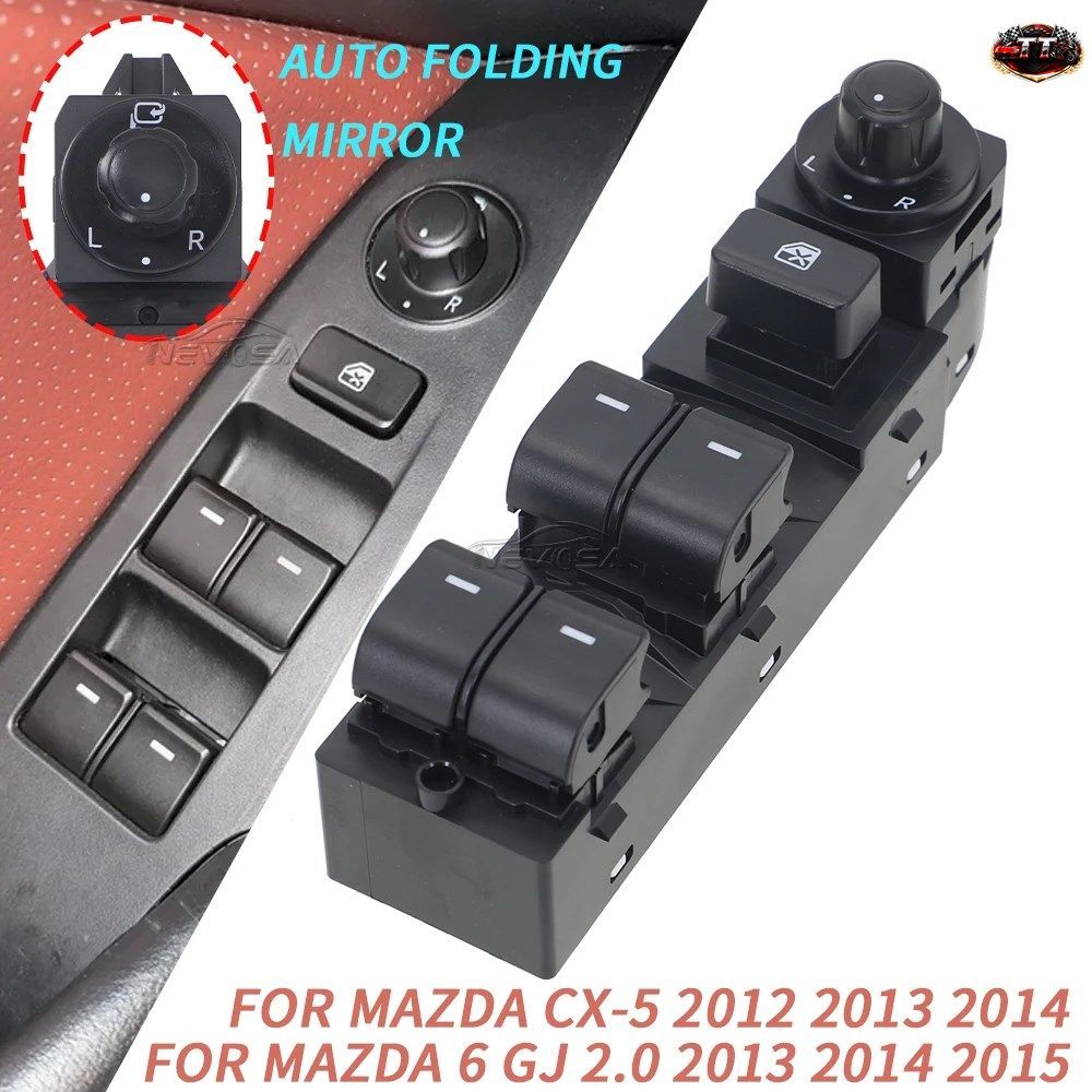 左ハンドル車用 マツダ6 2013 2014 2015 電動ウィンドウコントロールスイッチガラスボタン ??GKL2-66-350A GKL266350A