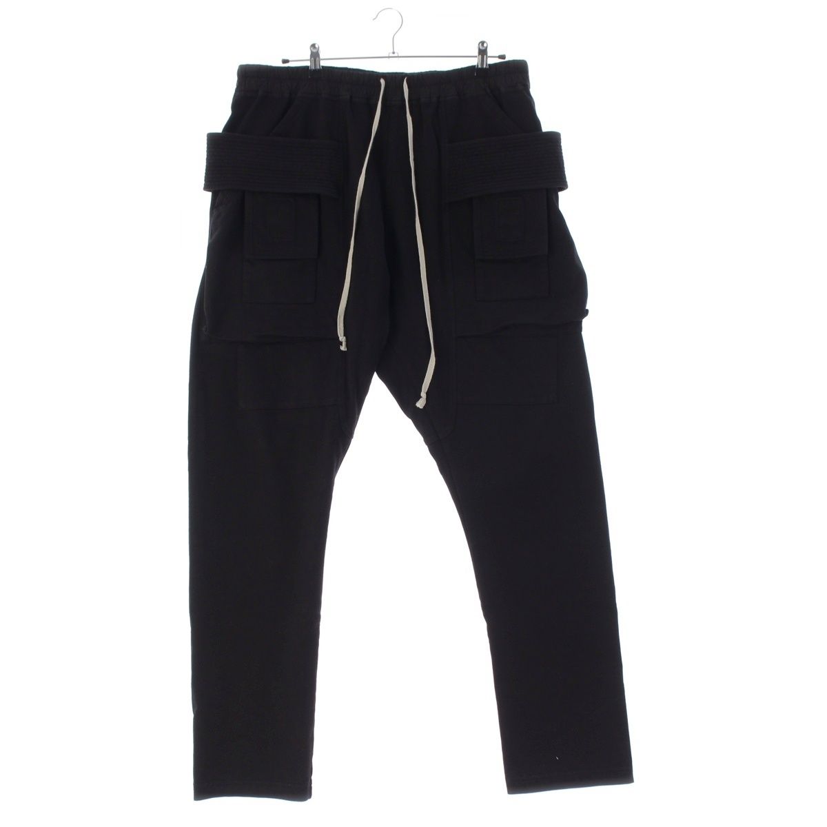 リックオウエンス 21SS ダークシャドウ コットン CREATCH CARGO DRAWSTRING PANTS クリーチカーゴ ドローストリング パンツ DU01B7376-RIG ブラック XXL【中古】