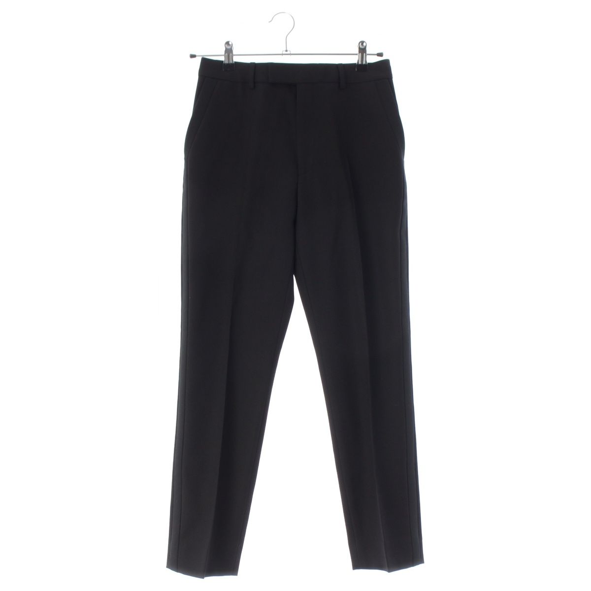 セリーヌ ウール サイドライン スラックス ロング パンツ 2P124120D ブラック 36【中古】