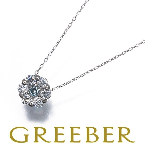 ダイヤ ダイヤモンド 0.30ct フラワー ネックレス K18WG #195581