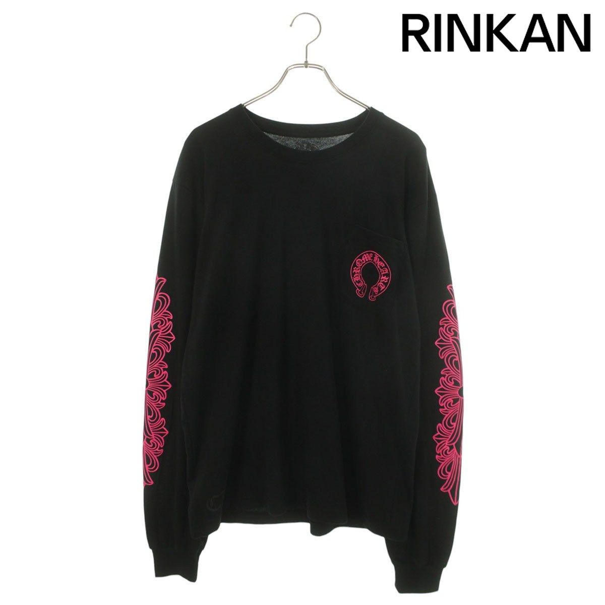クロムハーツ CH L/S /1 袖フローラルバックホースシュープリント長袖カットソー メンズ L