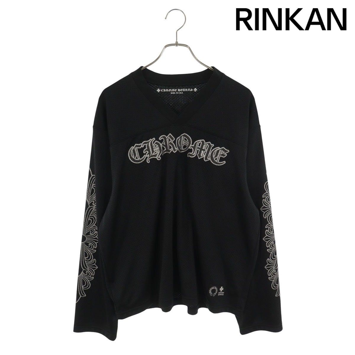 クロムハーツ MESH WARM UP JERSEY CHプリントメッシュ長袖カットソー メンズ M