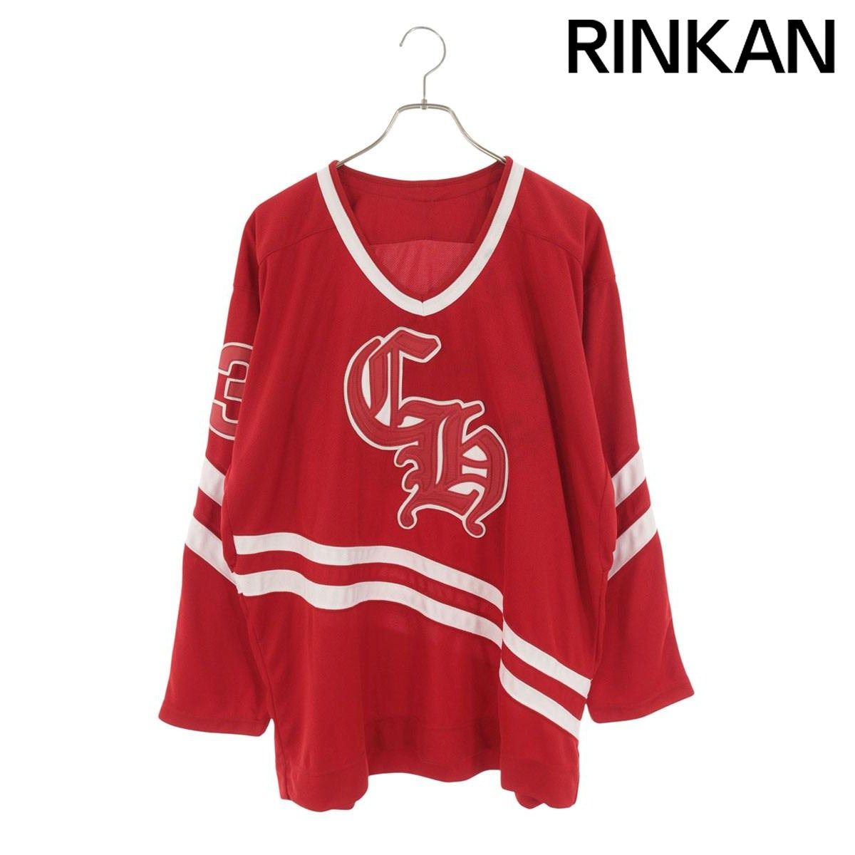 クロムハーツ MATTY BOY CH Hockey Jersey Long Tee レザーパッチチョンパーホッケーシャツ長袖カットソー メンズ M