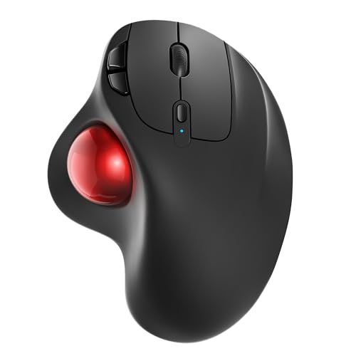 Nulea トラックボールマウス ワイヤレス Bluetooth/2.4G/USB 3台同時接続 充電式 4段階DPI 人間工学 親指操作 右利き 6ボタン 進む/戻るボタン搭載 PC/ノート/Windows/Mac/iPad対応 無線 M5 6a599eee