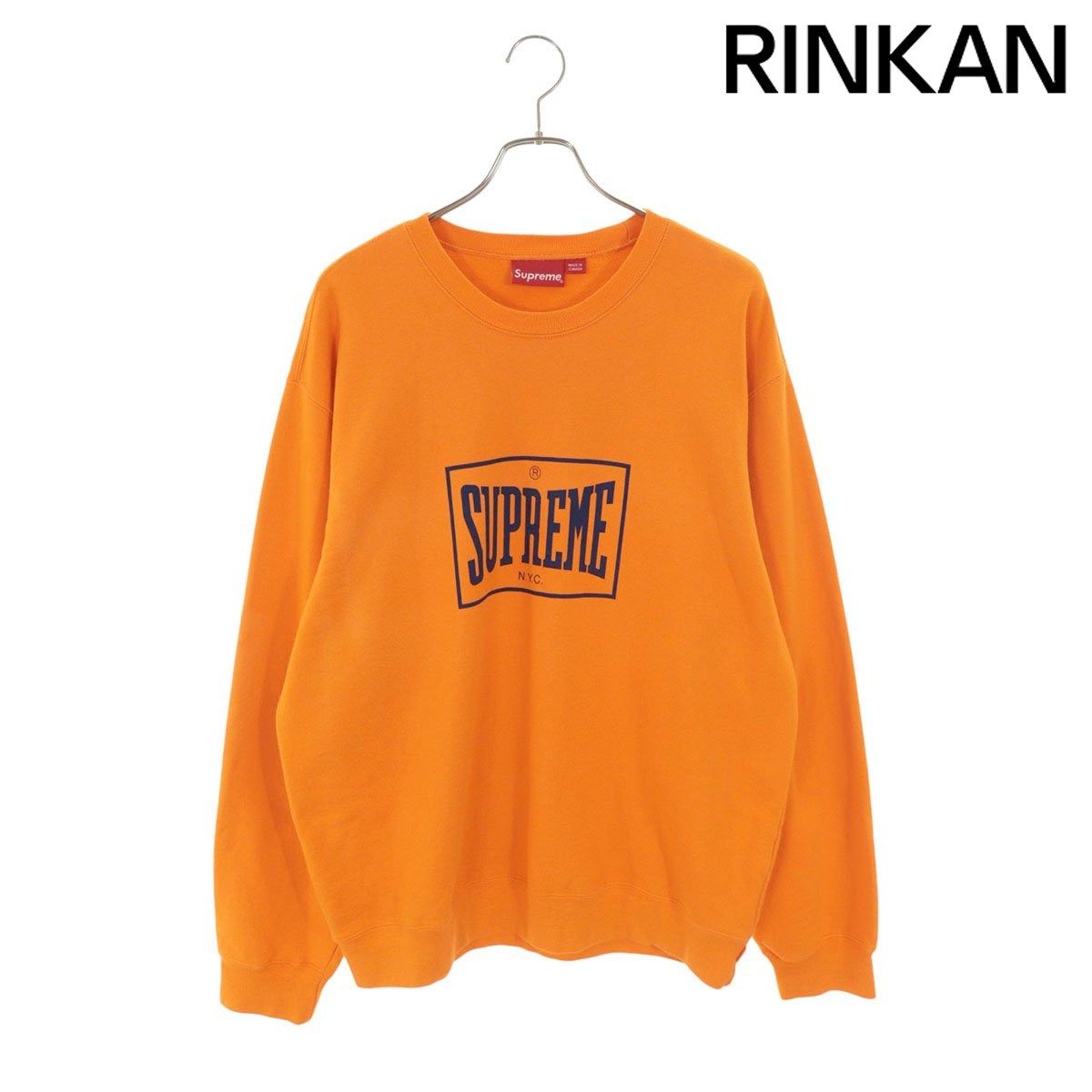 シュプリーム WARM UP CREWNECK ロゴプリントプルオーバースウェット メンズ XL