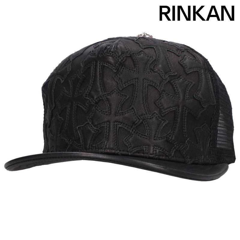 クロムハーツ TRUCKER CAP CEME/セメタリートラッカー レザーセメタリークロスパッチキャップ帽子 メンズ ONE SIZE