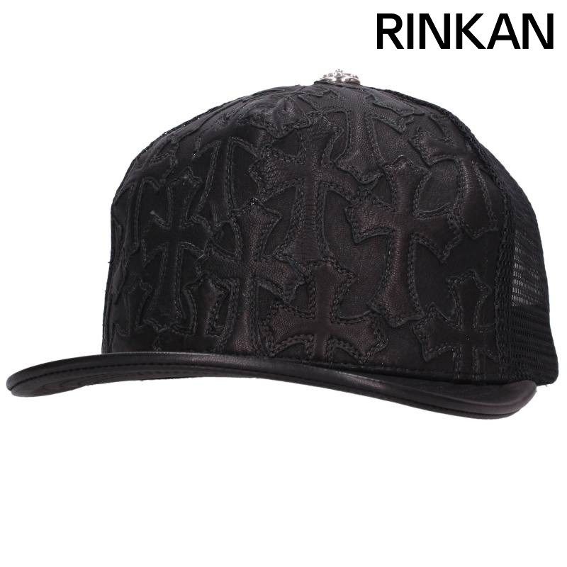 クロムハーツ TRUCKER CAP CEME/セメタリートラッカー レザーセメタリークロスパッチキャップ帽子 メンズ ONE SIZE