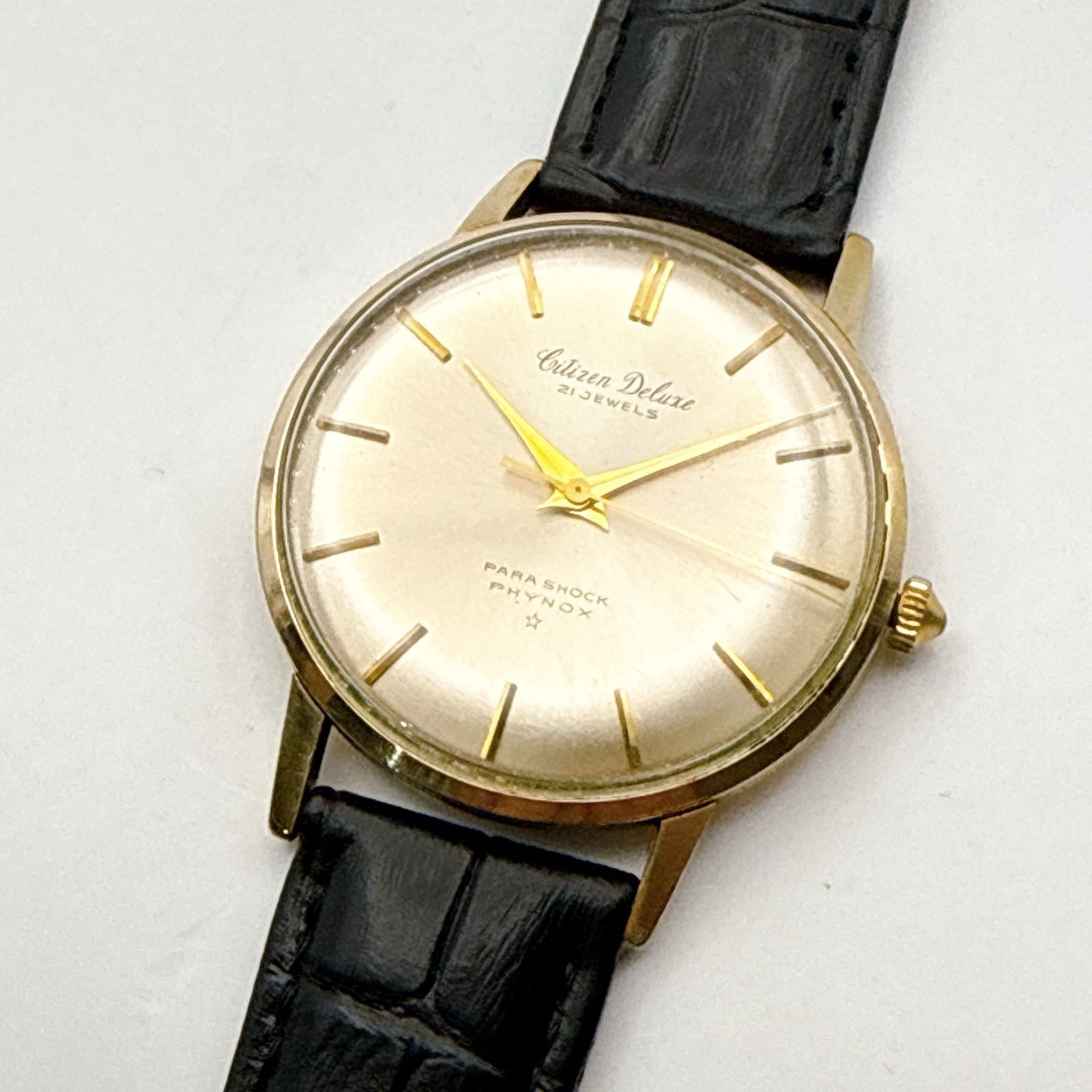 B164【稼働・1961年製 ヴィンテージ・新品ベルト】 CITIZEN DELUX