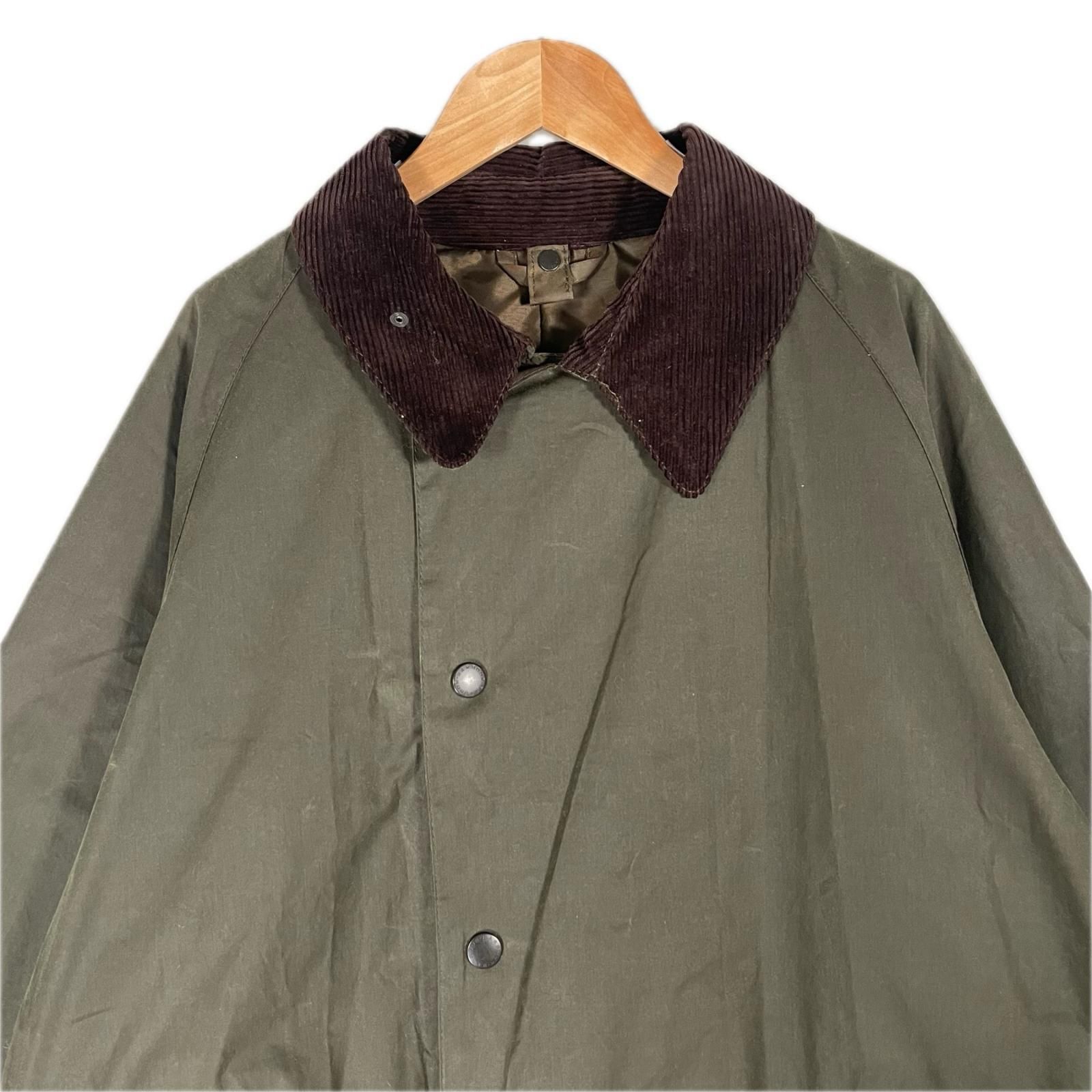 美品 Barbour バブアー ボーダー オイルドジャケット 無地 秋冬 AW 