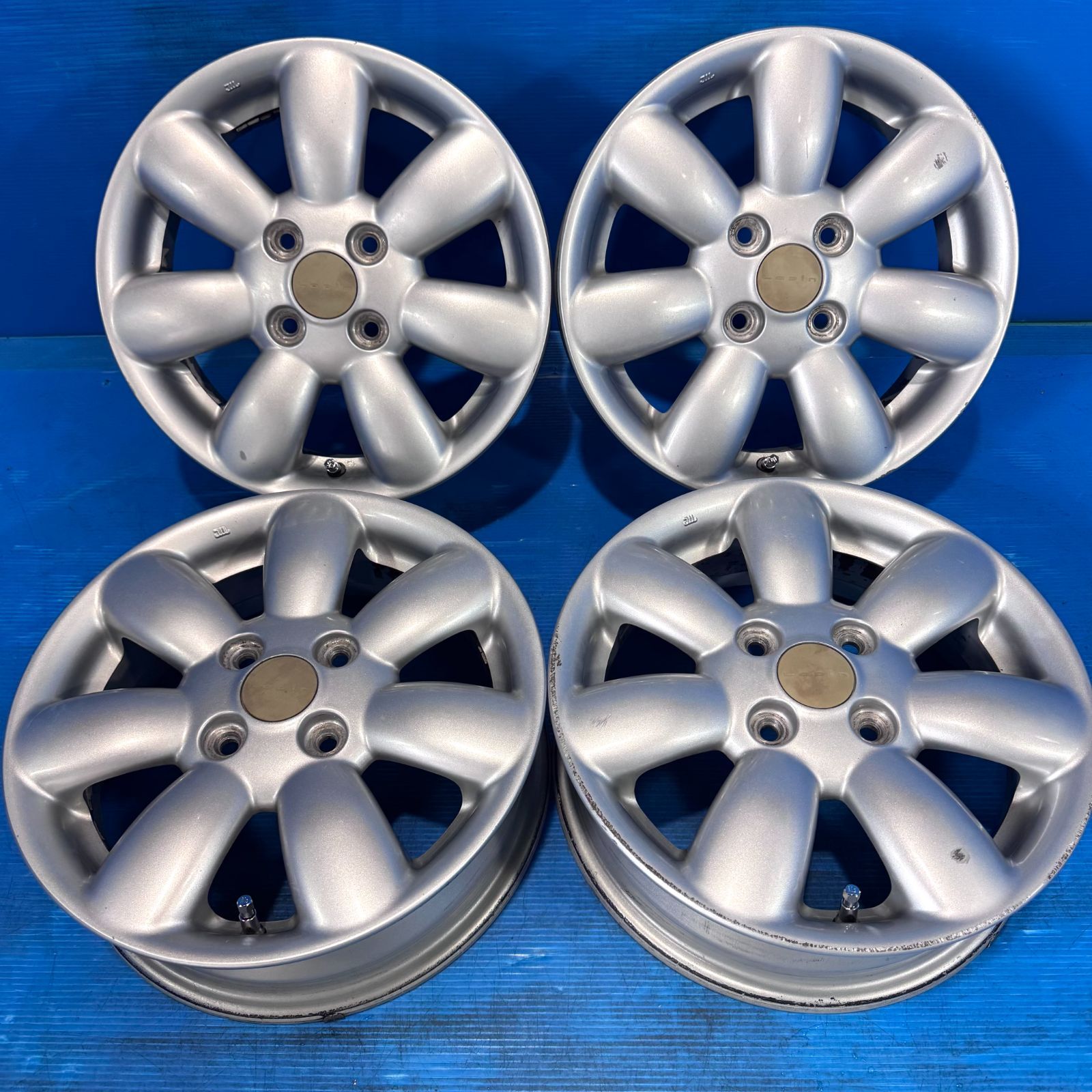 スズキ純正 HE22S ラパン 14インチ 4本 4.5J+45 4H 100 シルバー