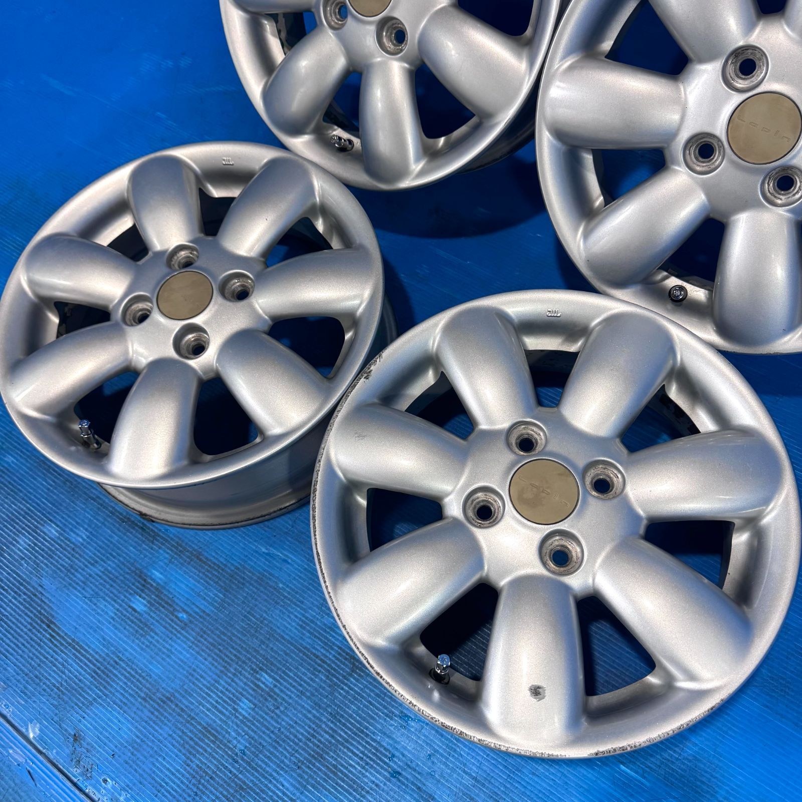 スズキ純正 HE22S ラパン 14インチ 4本 4.5J+45 4H 100 シルバー