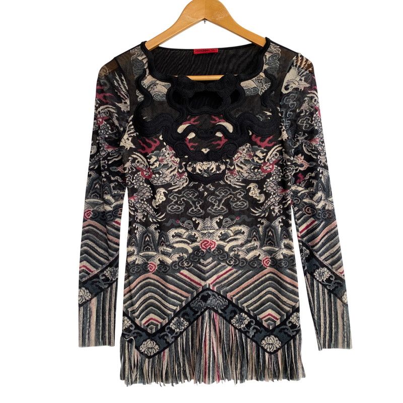 【中古品】 VIVIENNE TAM ヴィヴィアンタム 015-210916 POWER NET CHINA CUT SEW パワー ネット チャイナ カットソー トップス 長袖 【168-260622-cs-14-izu】