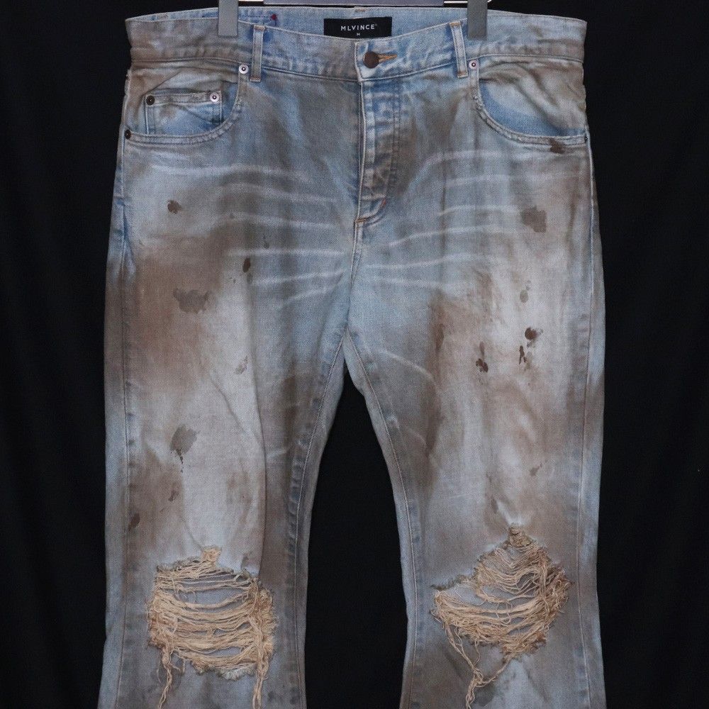 MLVINCE distressed flare jeans サイズ34 インディゴ - メルカリ