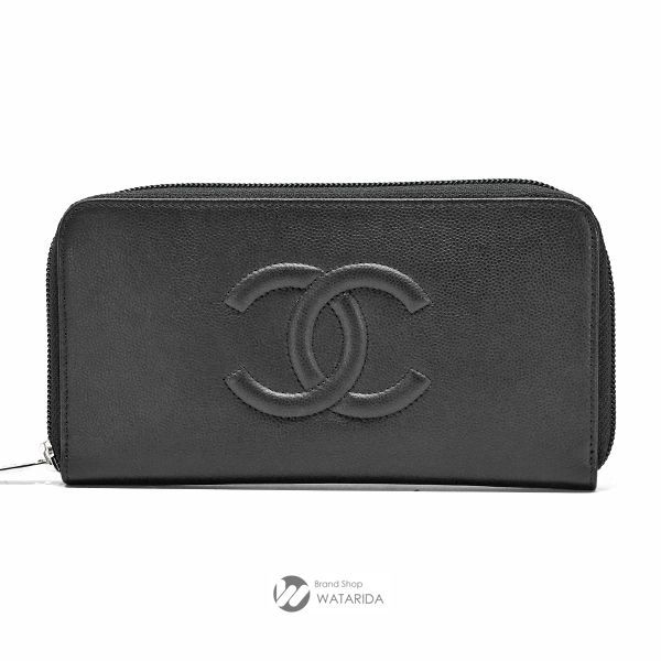 シャネル CHANEL 長財布 ココマーク キャビアスキン レザー ロング