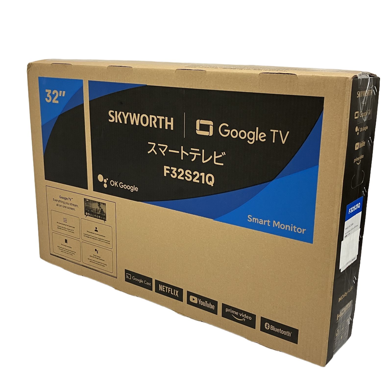 SKYWORTH F32S21Q スマート テレビ 32インチ Google TV チューナーレス