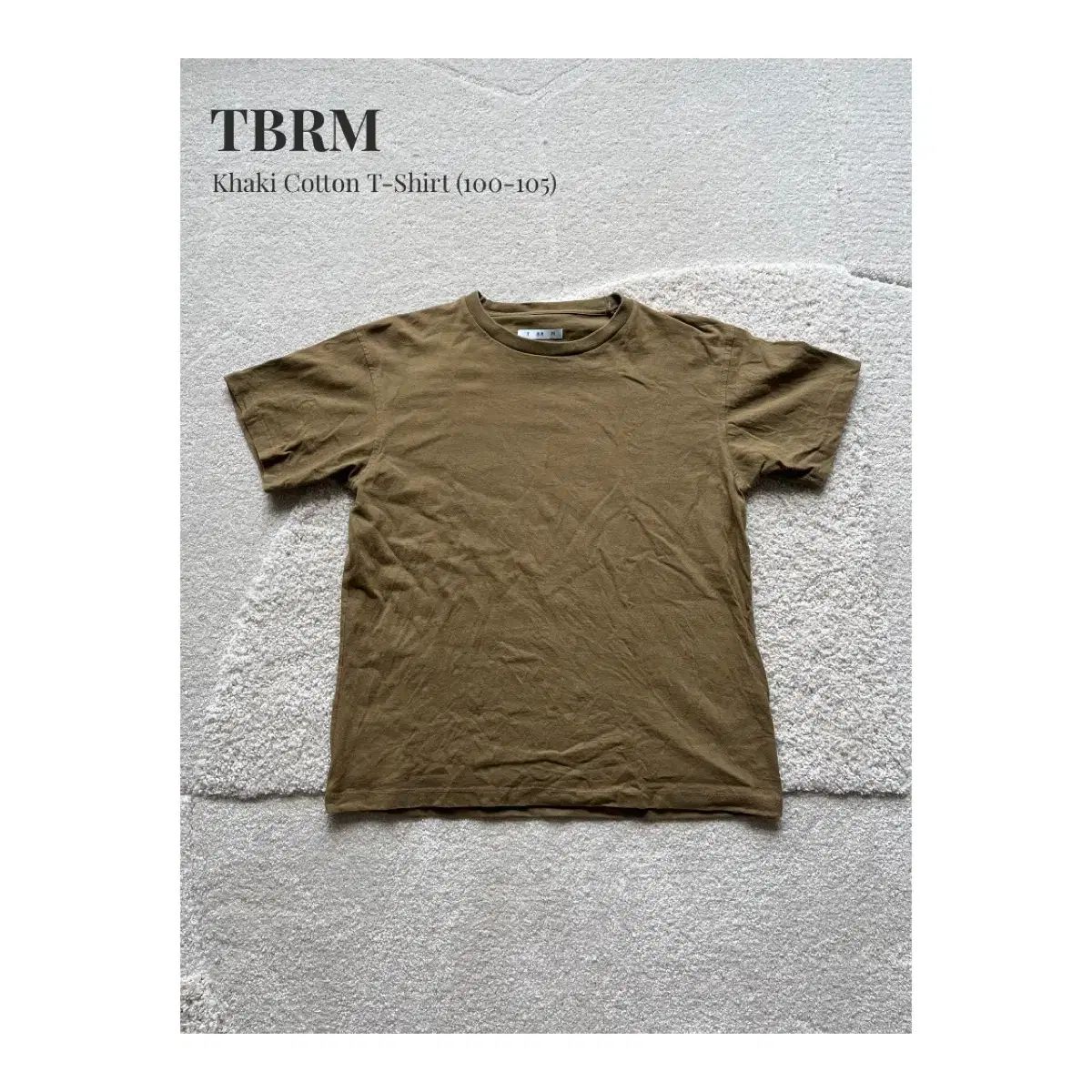 TBRM カーキ コットン Tシャツ (100-103)