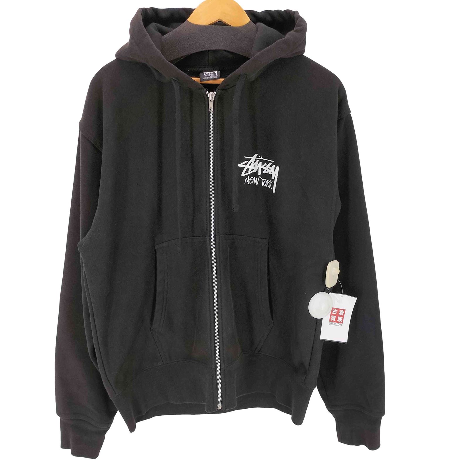 ステューシー Stussy 24AW BEACH ROOTS ZIP HOODIE BLACK メンズ M
