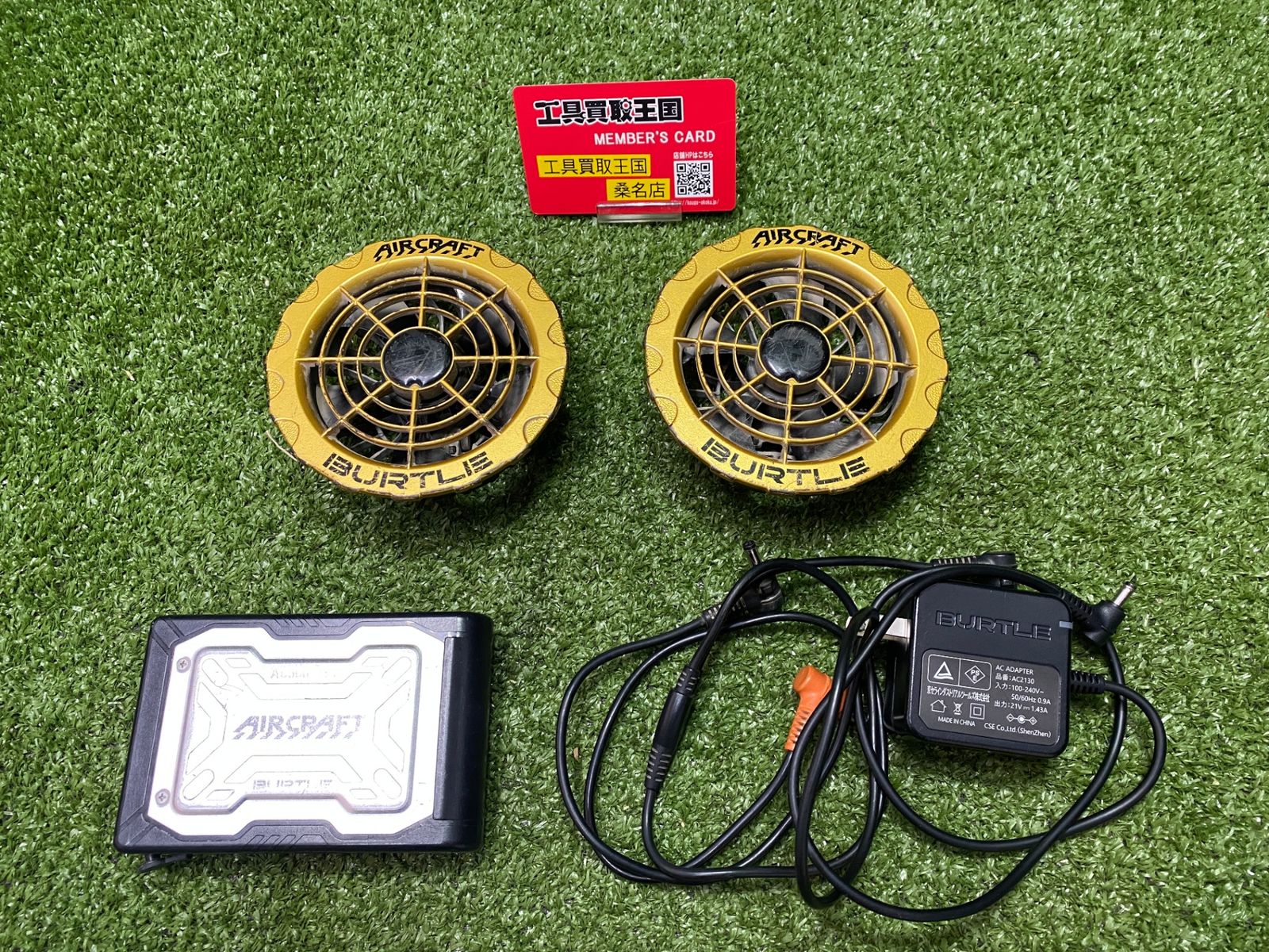 【中古品】【0902】★BURTLE(バートル) エアークラフト 19Vブラックバッテリー(AC360-19V)+ブラックファンセット(AC370/371)　IT4H060T9D1W