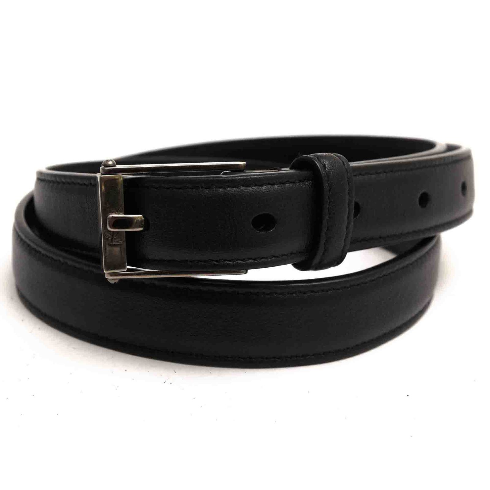サンローラン／YVES SAINT LAURENT ベルト ビジネス メンズ 男性 男性用 レザー 革 本革 ブラック 黒 GRZ479388 YSL CINTURA CUIR VEAU PLEINE FLEUR ANILINE ナローベルト