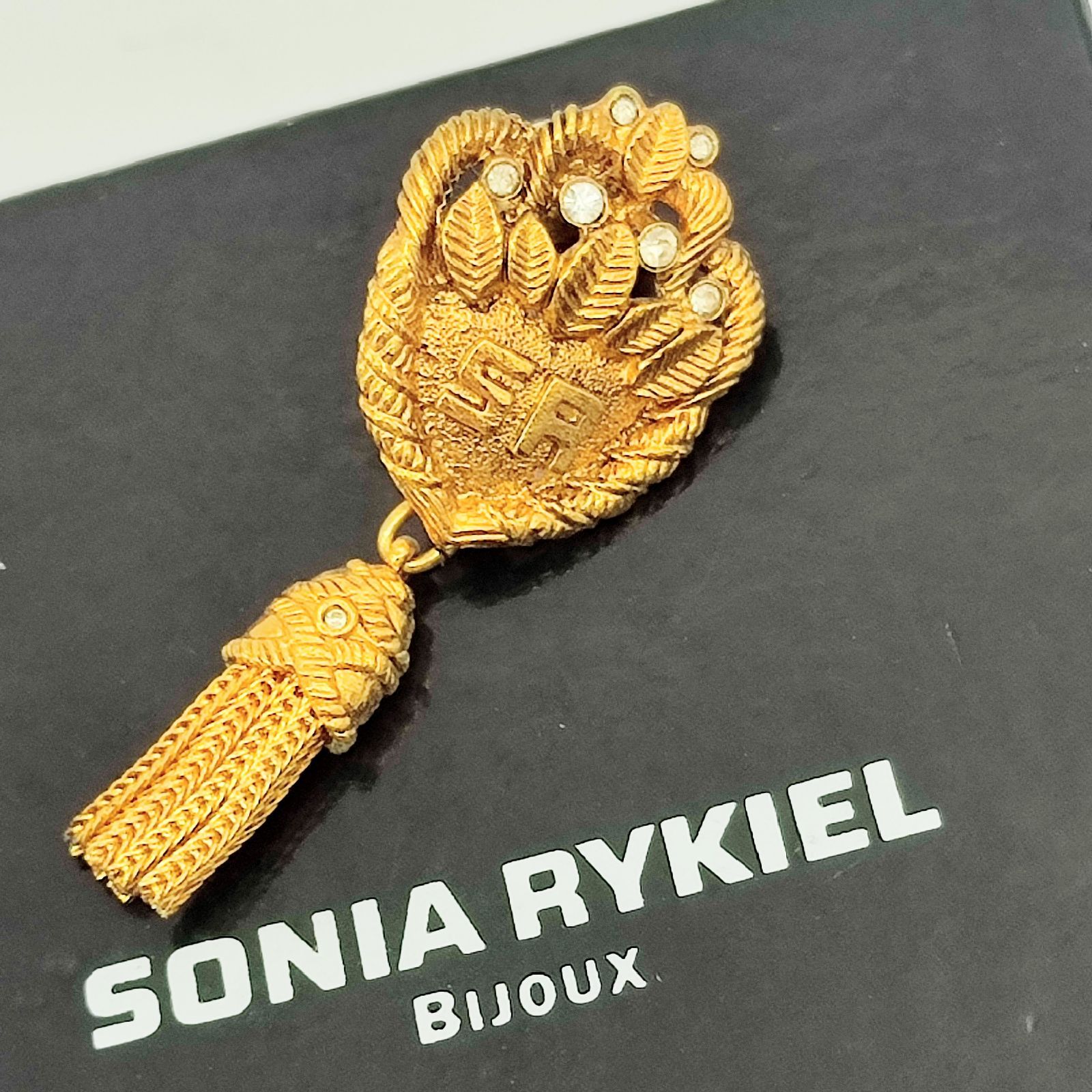 美品】SONIA RYKIEL ソニアリキエル SR ヴィンテージ タッセルブローチ