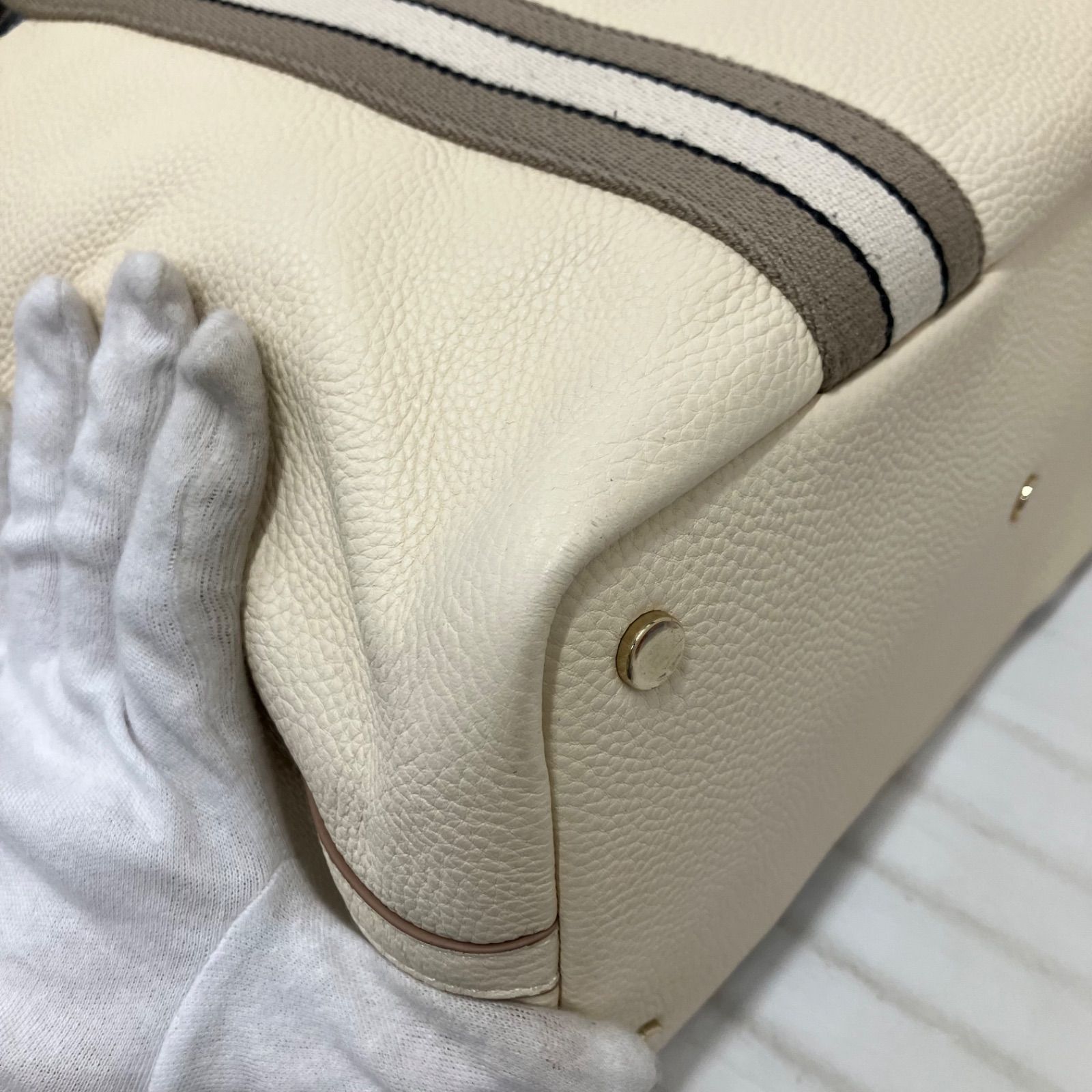 レディース Y5213 TOPKAPI トプカピ ストライプハンドル レザー A4 