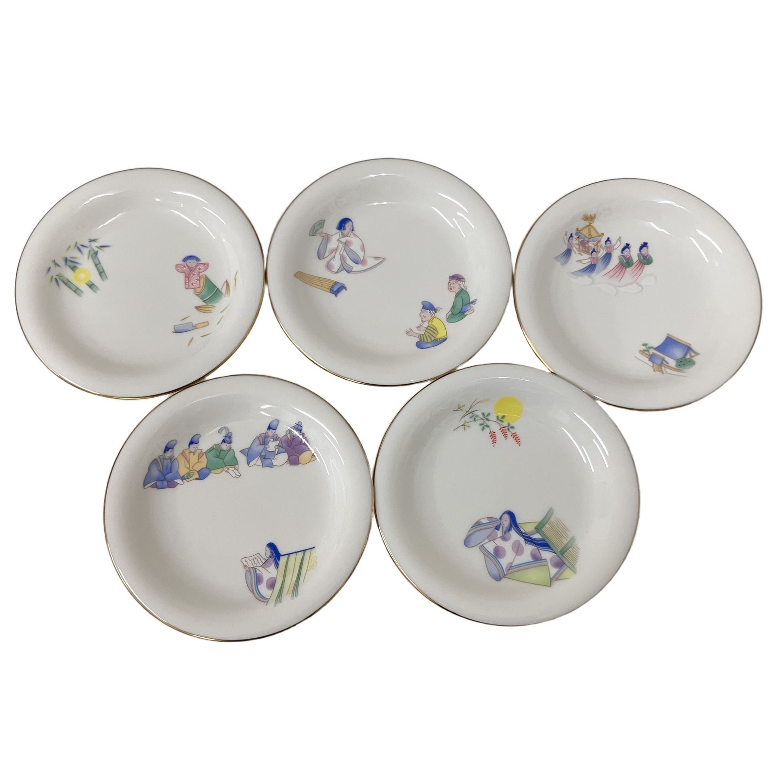 香蘭社 W575-FXR かぐや姫 銘々皿 5枚組 有田焼 箱有 食器 未使用 O11387112