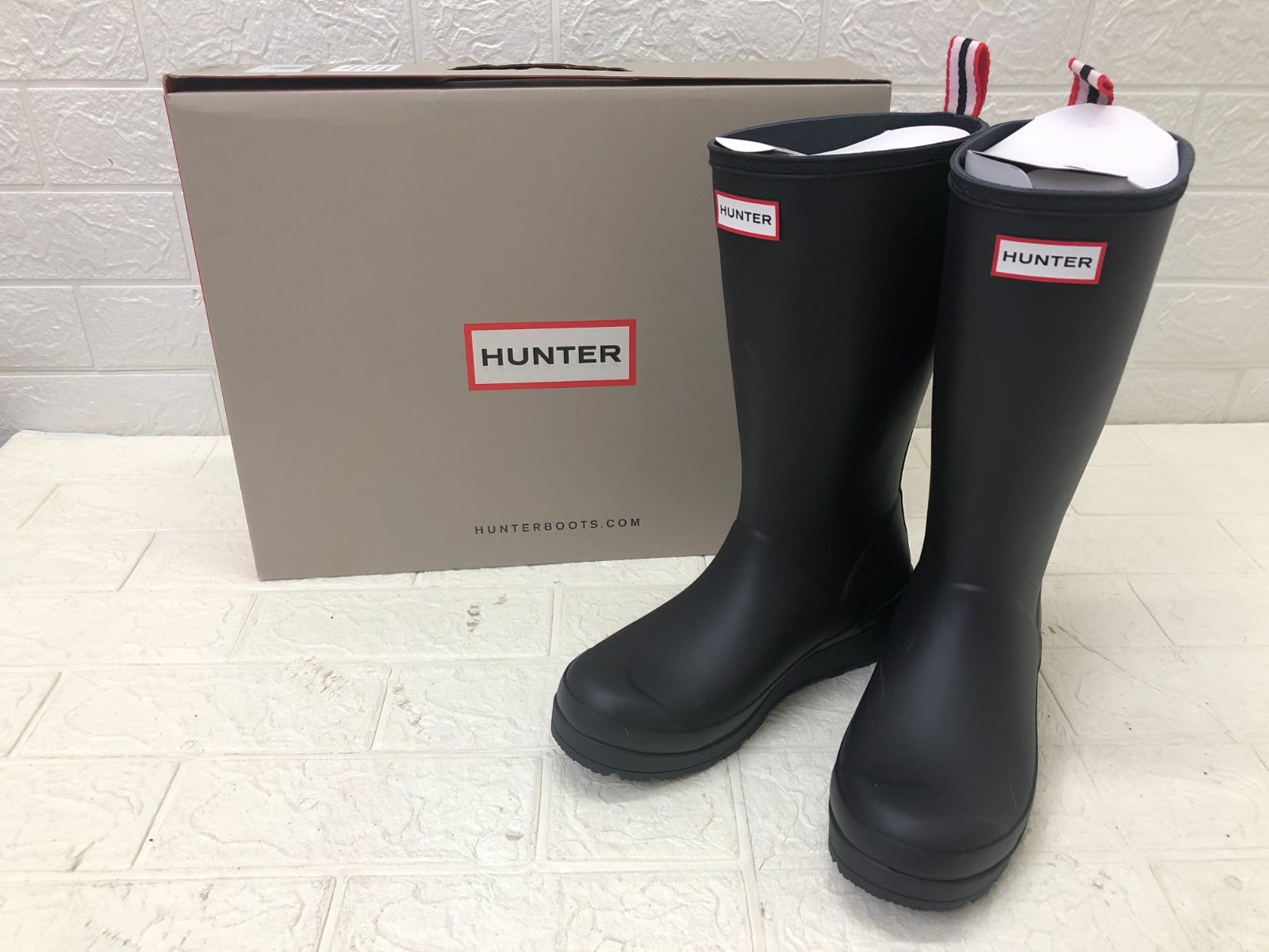 B）HUNTER ハンター ORIGINAL PLA レインブーツ 24.0cm(UK5) ネイビー